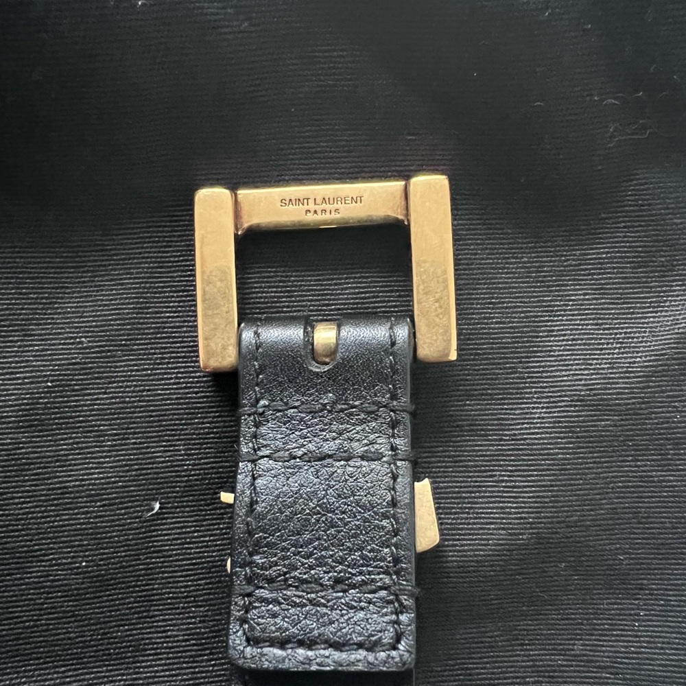 Saint Laurent Black Belt with Bronze Buckle - Picture 2 of 3